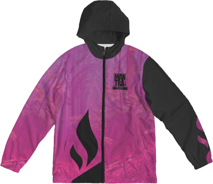 "Torches In The Mist" Zip-up Windbreaker